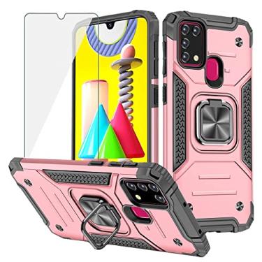Imagem de Asuwish Capa de telefone para Samsung Galaxy M30s M21 M31/M21s/F41 e protetor de tela de vidro temperado acessórios suporte de anel protetor suporte Gaxaly 31M Prime Glaxay M 30s 21M feminino
