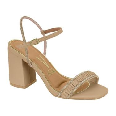 Imagem de Sandália Vizzano Strass Salto Bloco 6409.218 Nude