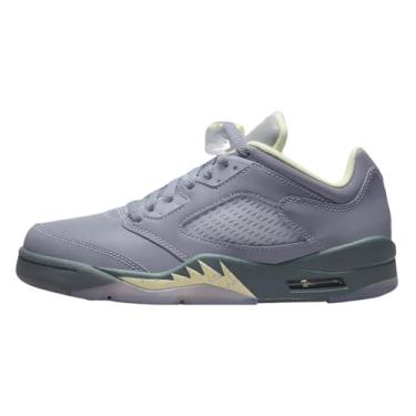 Imagem de Jordan 5 Sapatos femininos retrô baixos, Indigo Haze/Fire Red, 35