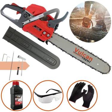 Imagem de Motosserra a Gasolina Vulcan VSL550 P 2T 55cc + Oleo Toyama + Oculos + Luvas