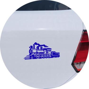 Imagem de Adesivo de Carro Trenzinho Locomotiva a Vapor - Cor Azul - Melhor Ades