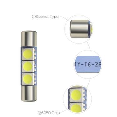 Imagem de Unidade Lâmpada Luz Led Cob Torpedo 3 Leds Teto Placa Mala - Lagos Imp