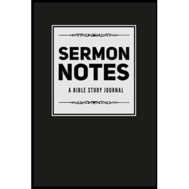 Imagem de Sermon Notes: A Bible Study Journal - Inspirational Worship Tool To Record Sermon Notes - Christian Gifts - Solid Black