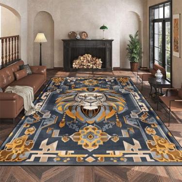 Imagem de Tapetes com estampa animal Sala de estar Decoração de estilo nacional Casa Sofá Mesa Tapete de área para quarto Tapete de chão, DW009, Flanela, 2,60x90cm capacho de porta