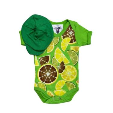 Imagem de Body Bebe Menino Frutinha Limão + Boina - Mesversário Temático - RL, P