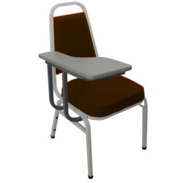 Imagem de Cadeira Universitária Empilhável Linha Hotel Plus Marrom - Design Offi