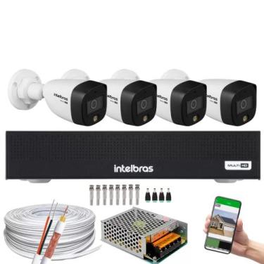 Imagem de Kit Intelbras 4 Câmeras de Segurança VHD 1120b Full Color hd Dvr Mhdx 