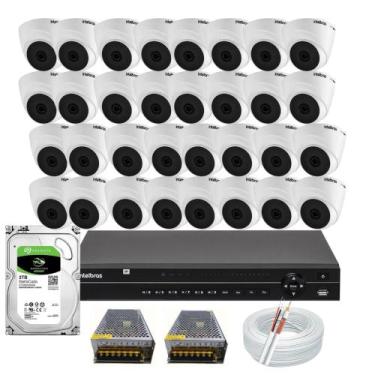 Imagem de Kit 32 Câmeras Intelbras 1120d Com Dvr 32 Canais E Hd Incluso 3tb