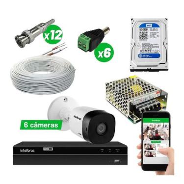 Imagem de Kit Cftv Intelbras 6 Cam VhL1120b Multi Hd 720p Dvr Mhdx Full Hd