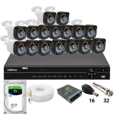 Imagem de Kit 16 Câmeras Importadas Full Hd 1080p  Dvr Intelbras Mhdx 1232 Hd 6t