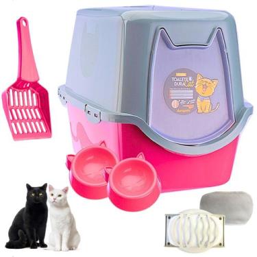 Imagem de Caixa Areia Fechada Banheiro Toalete Sanitário Gato Antiodor - Dura Ca