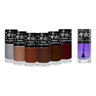 Imagem de Kit 6 Esmaltes 10ml Coleção Capadócia + 1 Top Brilho 10ml Anita