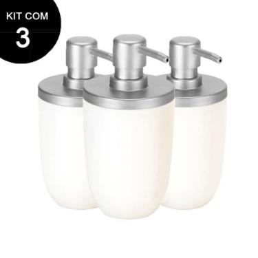 Imagem de Kit 3 Dispenser Sabonete Porta Sabonete para Banheiro  Líquido Sabonet
