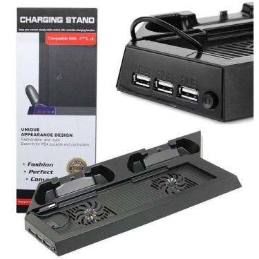 Imagem de Base Vertical Cooler Compatível Com PlayStation 4 Fat Carregador 2 Con