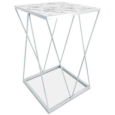 Imagem de Mesa De Canto Alta Modelo Industrial Wire Lateral Decoração Para Sala 