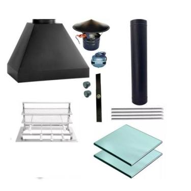 Imagem de Kit Churrasqueira gourmet 80CM S/BRASEIRO - PRETO - S. GRILL