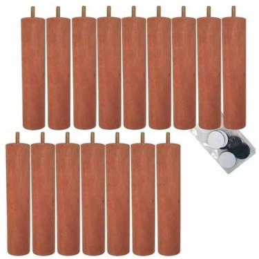 Imagem de Kit 16 Pés para Cama Box Casal Pés de Madeira 20cm Pé Palito Dimader M