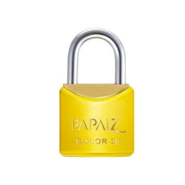 Imagem de Cadeado com Chave 20mm Latão Amarelo Color Line Papaiz, Amarelo