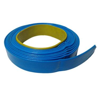 Imagem de Rolo de 1 Metro de Mangueira Flat Azul Achatada 3/4 de Polegada Irriga