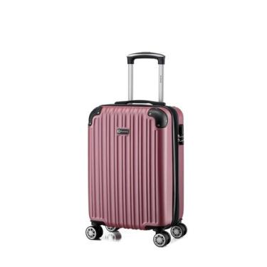 Imagem de Mala de Viagem de Bordo Pequena 10Kg em ABS Rodinhas 360º Cor Rosa - B