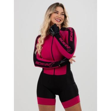 Imagem de Macaquinho De Ciclismo Feminino - Forro GEL - Manga Longa Impulse Racy