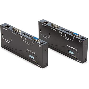 Imagem de StarTech. Extensor de IP VGA KVM com 152 m - PS/2 e host USB - Console KVM sobre Ethernet CAT5 para vários servidores/computadores (SV565UTPU), preto