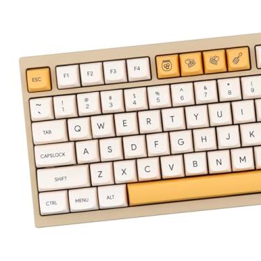 Imagem de Conjunto de teclas Honey Milk 138 teclas PBT Dye-Sub XDA Profile Keycaps para teclado mecânico Cherry Mx 61/64/87/104/108 Cherry Mx