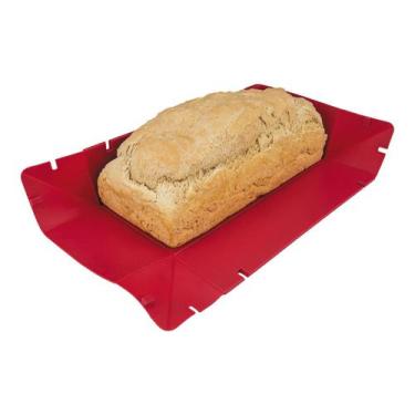 Imagem de Forma De Silicone para Bolos, Pães e Tortas Desmontável 28x13 Vermelha