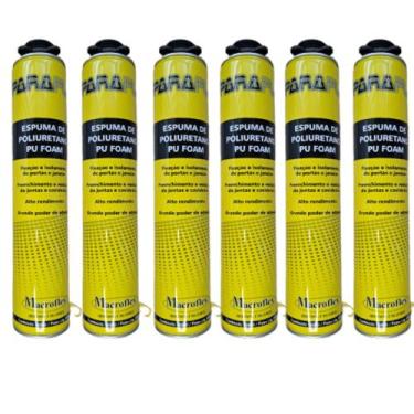 Imagem de Espuma Expansiva de Poliuretano Portas Janelas Batentes 750ml - Kit 6 