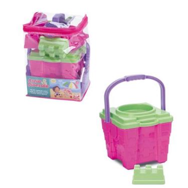 Imagem de Kit Praia Rosa Infantil Meninas Verão Brinquedo c/ 9 Peças - Silmar Pl