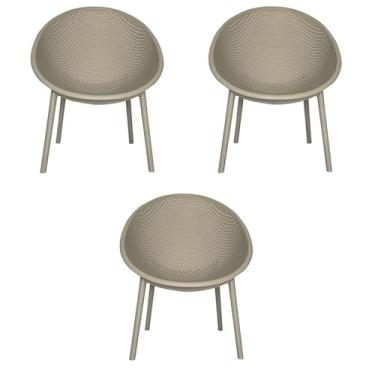 Imagem de Kit 3 Poltronas Área Externa de PP Marina com Base Desmontável Fendi G56 - Gran Belo