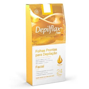 Imagem de Depilflax Folhas Prontas faciais c/ 24 Natural 