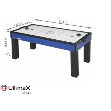 Imagem de Mesa Aero Hockey - Mesa Azul 2,14x 1,09 C/contador + Kit Klopf 1045