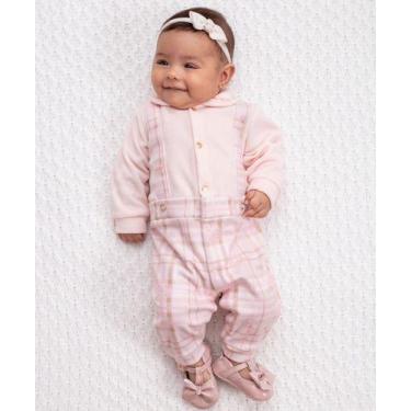 Imagem de Macacão Longo Plush Soft Bebê Menina Paraiso Bordado 11589 - Paraíso, 