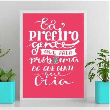 Imagem de Quadro Frase Não Crie Problema 45x34cm - Quadros On-line, Madeira bran