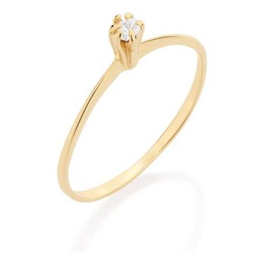 Imagem de Anel Solitário Com  Zircônia Redonda Rommanel 512180, Branco, 22