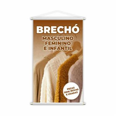 Imagem de Banner Brechó Masculino Feminino Infantil Roupas 60x40cm - PlimShop