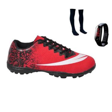 Imagem de Chuteira Society Colada e Costurada Adulto Infantil MEIÃO RELOGIO - PE