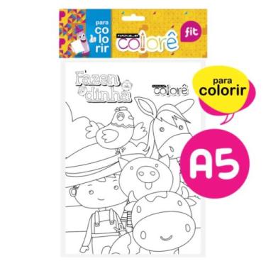 Imagem de Jogo Educativo para Colorir com 8 desenhos e Giz de Cera - Colorê Fit