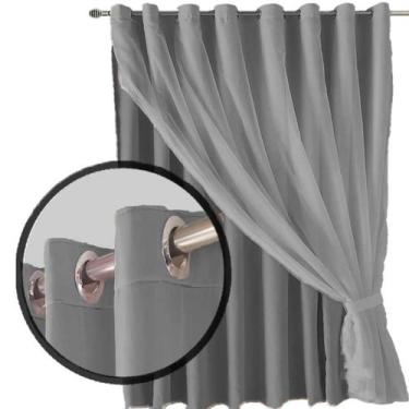 Imagem de cortina pé direito varão Bruna blackout 5,50 x 4,50 branco - Bravin Co