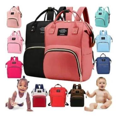 Imagem de Mochila Maternidade Bolsa Mamãe Bebê Multifunção Bolsa Impermeável Cri