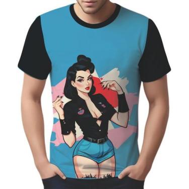 Imagem de Camisa Camiseta Tshirt Pin Up Mu.lher Morena Pop Art Moda 8 - Enjoy Sh