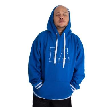 Imagem de Blusa Moletom Masculina Plus Size M10 Dunk LA, Royal,  G3