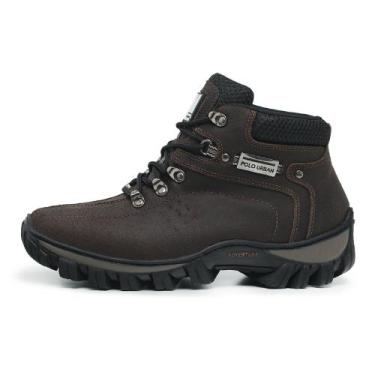 Imagem de Bota Coturno Masculino Adventure Americano em Couro Marrom Polo Urban,