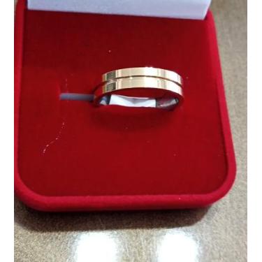 Imagem de Aliança aço revestido com moeda