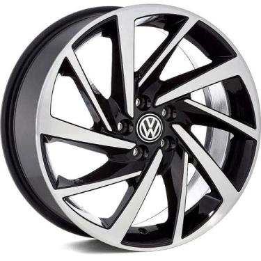 Imagem de Kit 4 Rodas VW Jetta Golf Aro 17 5x112 Krmai R93 Preto diamantado