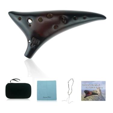 Imagem de OcarinaWind Dragon Rythem 12 Furos Alto C Canudo Fumado Ocarina Cerâmica, Colecionável, Ideias de Presente, Ideia Única de Presente para Instrumentos Musicais