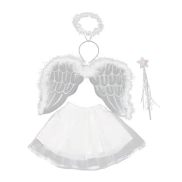 Imagem de Fancyes Fantasia de anjo para meninas, fantasia de halloween, cosplay, adorável, conjunto de fantasia de fadas para meninas, performance de jogo de fantasia