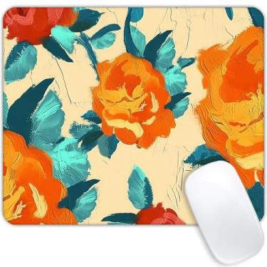 Imagem de Padrão de flor exclusivo (6) Tapete de mouse personalizado com base de borracha antiderrapante para computadores, laptop, acessórios de mesa de escritório, mouse pad