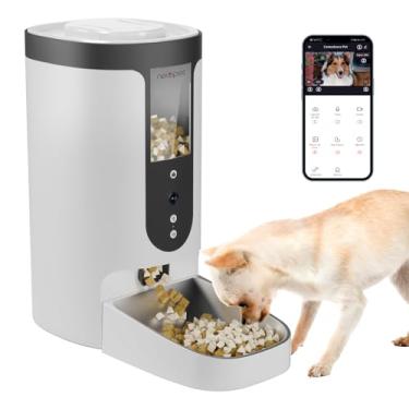 Imagem de Alimentador Pet Gato Cão Automático WiFi Câmera Smart Dispensador de Ração Automático com Camera e Audio (4L)